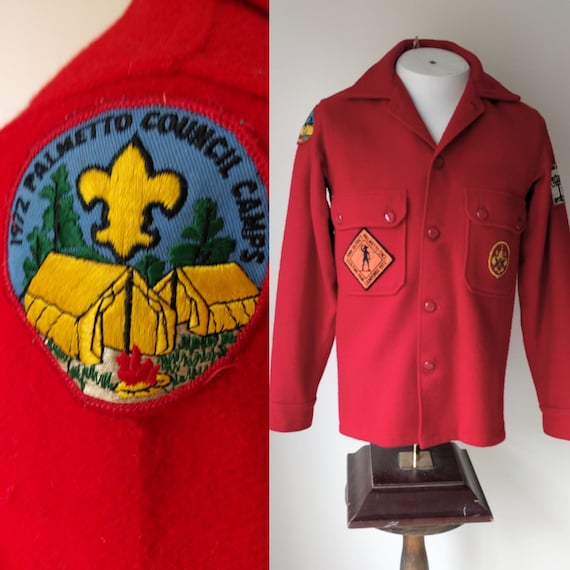1971 Boy Scout jacket/ official red wool boy scout