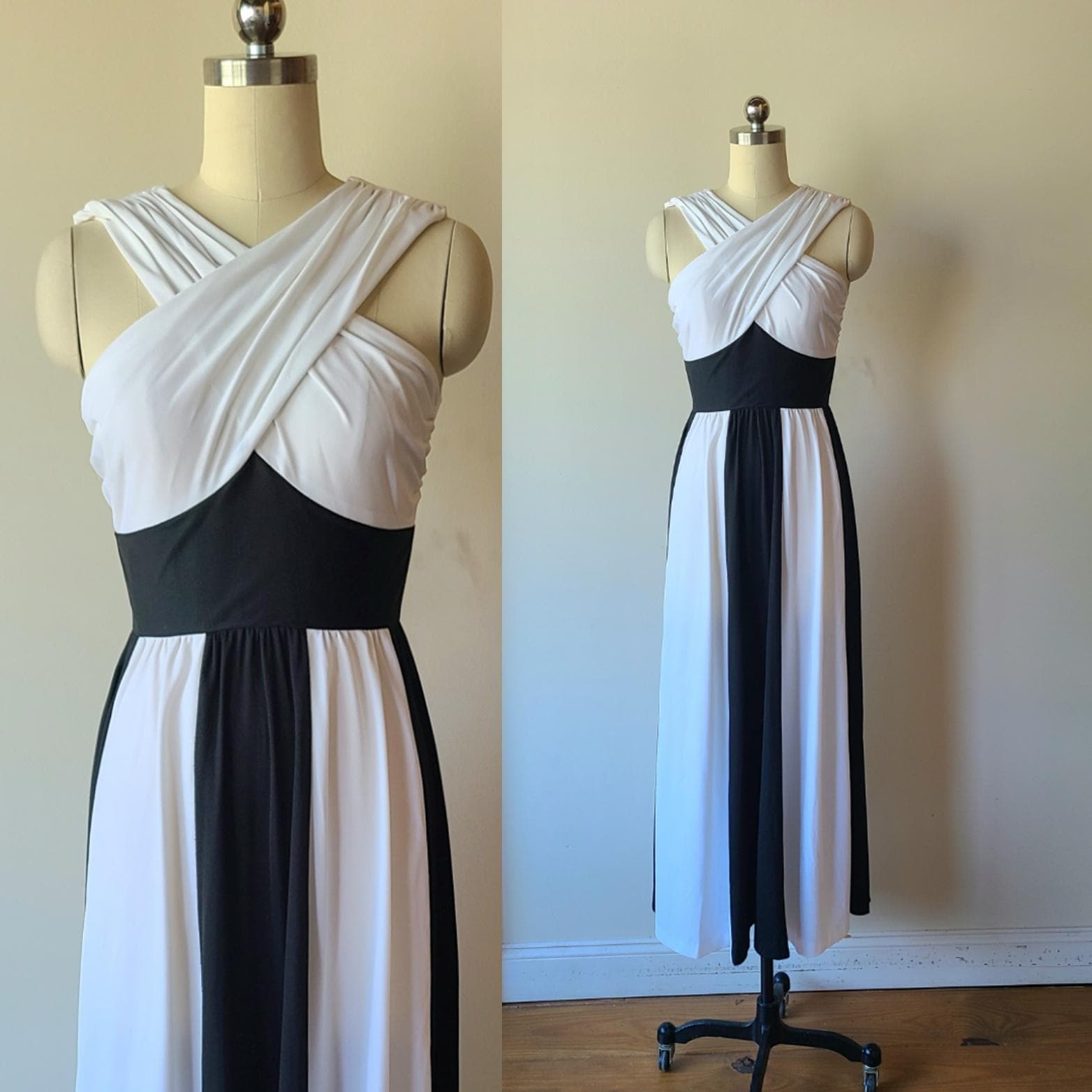 Black and White Maxi Dress - Etsy Black and White Maxi Dress - Etsy