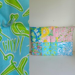 Cuscino patchwork in tessuto Lilly Pulitzer anni '70 / Tessuto stampato a mano Key West / Cuscino patchwork fatto a mano OAK in tessuto Lilly Pulitzer