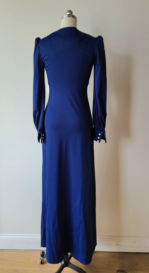 70's maxi dress / juliet double knit hippie dress… - image 7