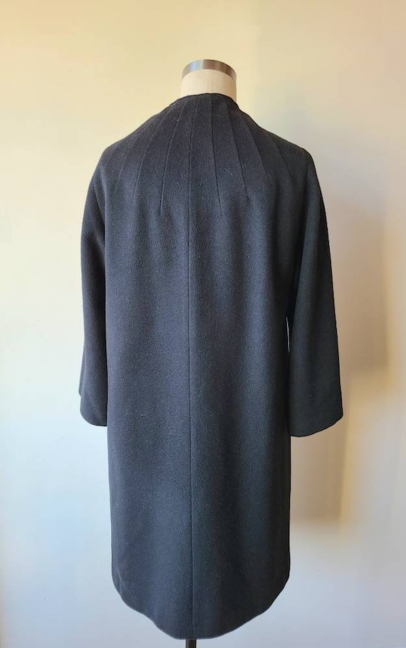 50s-60s cashmere coat / black cashmere full coat … - image 7