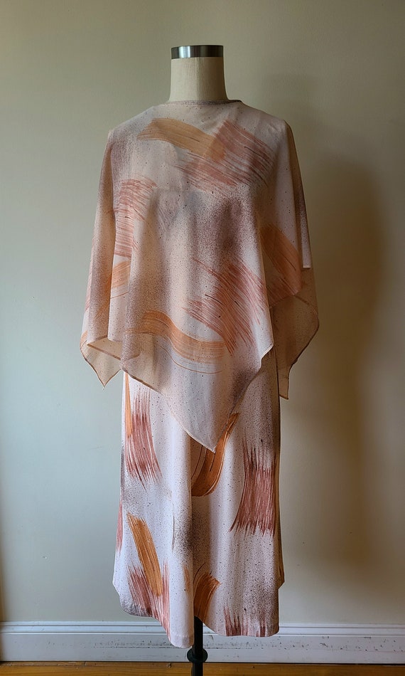 70s large disco dress/ silky polyester knit dress… - image 3