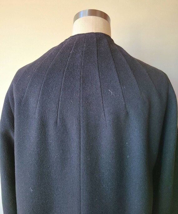 50s-60s cashmere coat / black cashmere full coat … - image 3