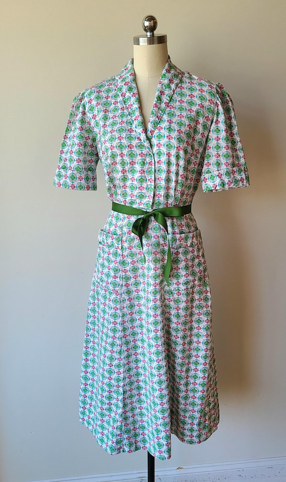 Vintage 30's-40's feed sack dress / cotton geomet… - image 2