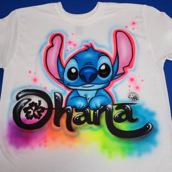 Stitch Ohana Airbrush T-Shirt