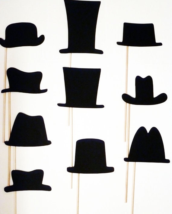 Items similar to 10 Piece DIY Party Props Hats On a Stick Photobooth