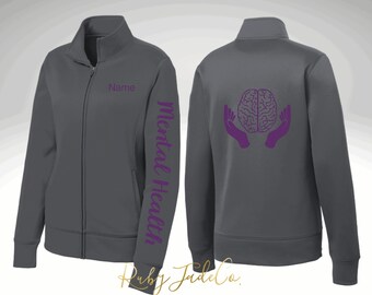 MENTAL HEALTH |Psychiatric |Personalized Embroidery | Sport Nursing Jacket | Sport Jacket | Fleece | Performance Fleece | Custom | ER nurse