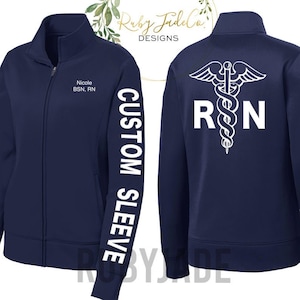 RN JACKET | Caduceus| Embroidery | Sport Nursing Jacket | Sport Jacket | Fleece | Performance Fleece | Custom | Nurse