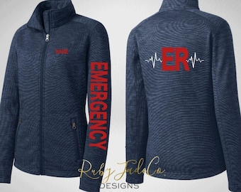EMERGENCY| ER staff |Personalized Embroidery | Sport Nursing Jacket | Sport Jacket | Fleece | Performance Fleece