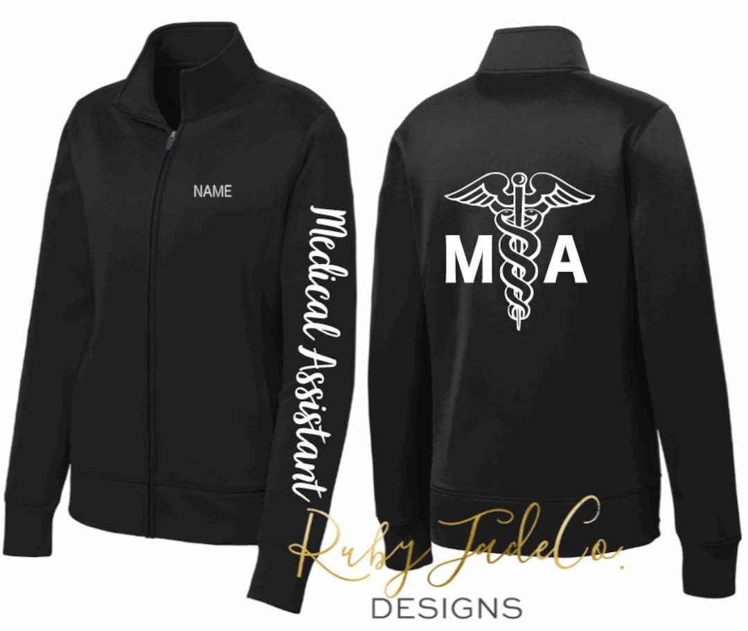 MA JACKET | Medical Assistant | Cursive Sleeve | Caduceus