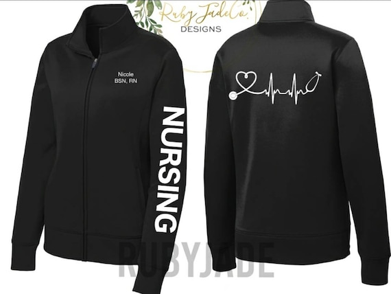 Soins infirmiers Broderie personnalisee Veste d allaitement sport Veste de sport Polaire Polaire performante Personnalise Etudiante en soins infirmiers Etsy France