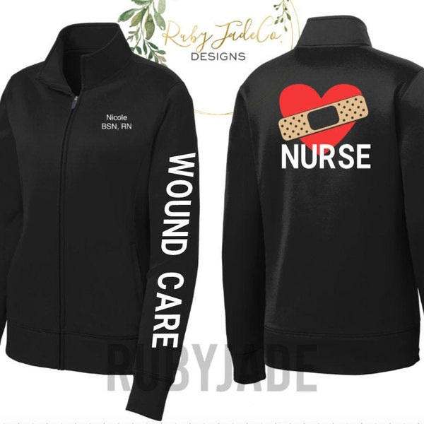 Wound Care| Infection Control | Personalized Embroidery | Sport Nursing Jacket | Sport Jacket | Fleece | Performance Fleece | Custom | Nurse