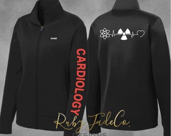 NUCLEAR | Nuclear Medicine Caduceus| Embroidery | Sport Nursing Jacket | Sport Jacket | Performance Fleece | Custom