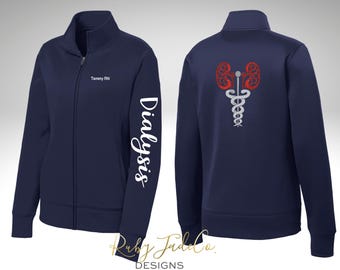 Embroidered Nephrology, Dialysis Jacket , Personalized RN sweatshirt, Embroidered Healthcare Apparel, Dialysis Technician, Kidney Transplant