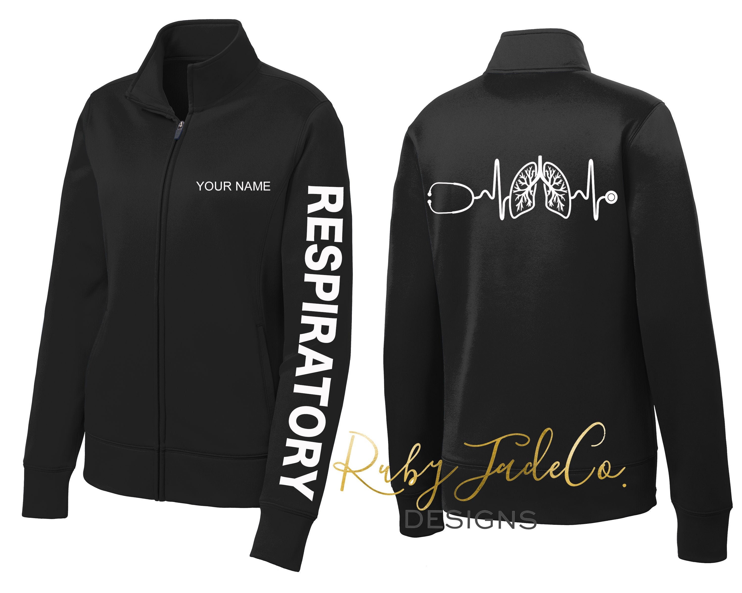 Respiratory Therapist Fleece Jacket Etsy