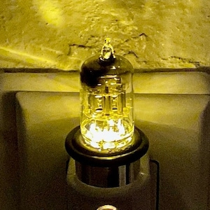 Radio Tube Night Light - Amp Tube Night Lite - Vacuum Tube Night Light - Techie, Audiophile, Band Member Gift - ORANGE LED Glow & Photocell