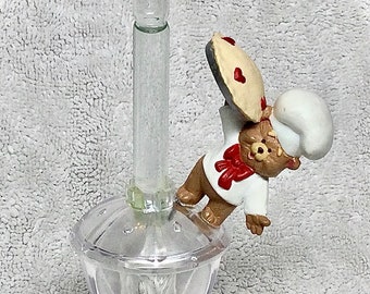 Valentine's Day Baker Bear Bubble Light - Bear CHEF with PIE Bubble Lamp - Valentine's Day Night Light - Hand Crafted Gift!