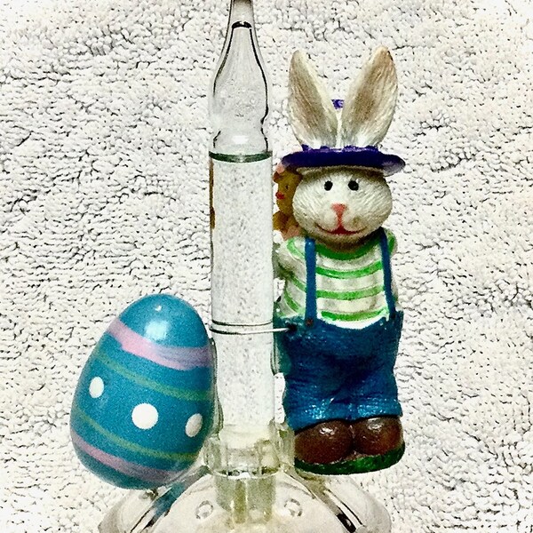 Easter Bunny Bubble Light Farmer with Baby Chick Surprise & Colorful Egg  - Bunny Bubble Lamp - Spring Easter Gift - Crafted Night Light