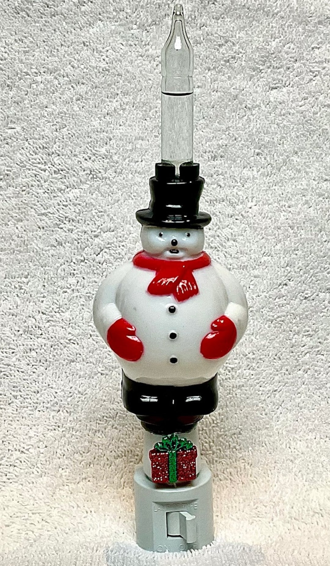Vintage Snowman Bubble Lamp Snowman Bubble Light True NOS Vintage