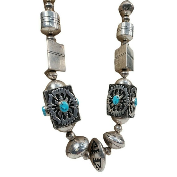 Early TOMMY SINGER Navajo Large Bead Tumbled Turq… - image 8