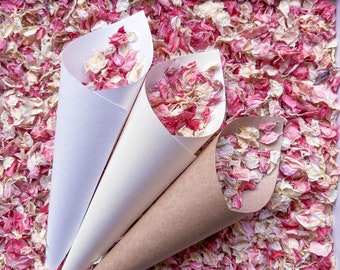 Real Dried Flower Petal mix - Pink Flower Petal Confetti - Macaron pink Dried Flower Petal mix