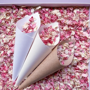 Mix di veri petali di fiori secchi - Coriandoli di petali di fiori rosa - Mix di petali di fiori secchi rosa macaron