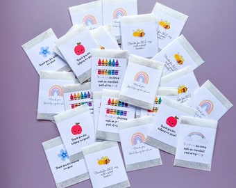 Personalised Thank You Teacher Seeds Gift with Child Name - Bee Friendly Wildflower Seeds packet