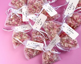 Eco-Friendly Flower Petal Confetti in Organza Bags - Enhance Your Wedding with Ready-to-Use Petal Throwing Experience