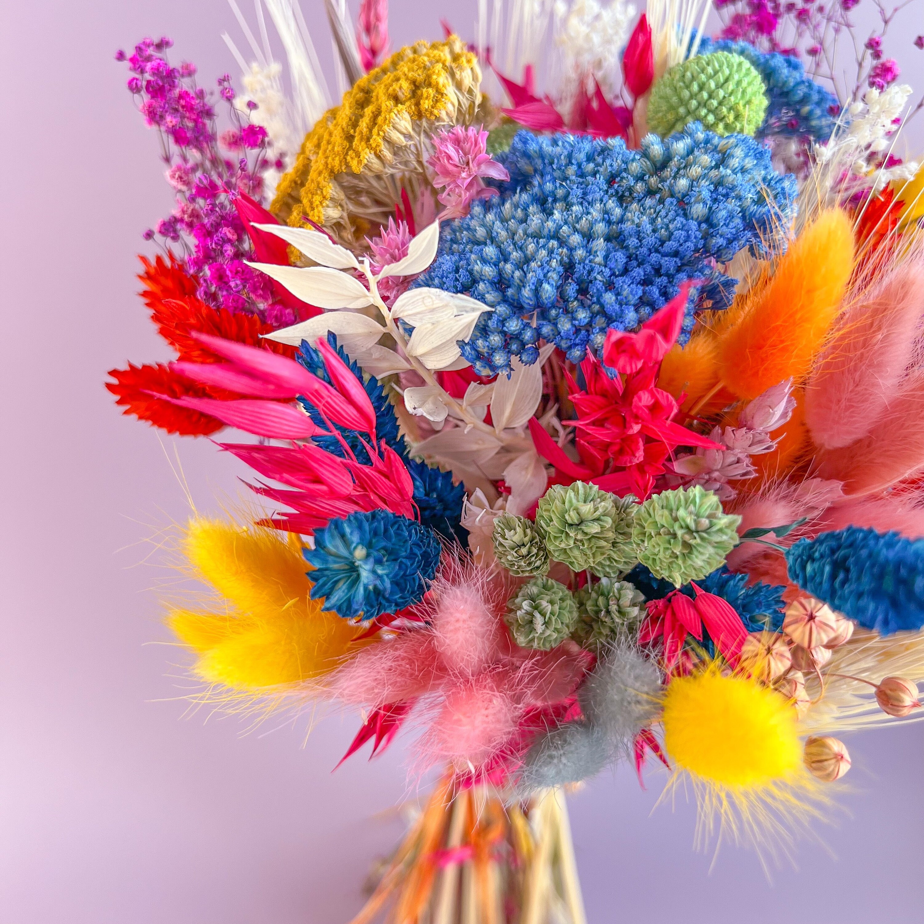 DIY Dried Flower Wrap Bouquet - Pastel Colors - E's Florals