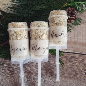 Biodegradable Flower girl, Bridesmaid , Pageboy Push pop confetti Wand with biodegradable flower petal