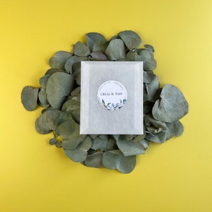 Wedding Confetti Prefill Packets with Eucalyptus Leaves