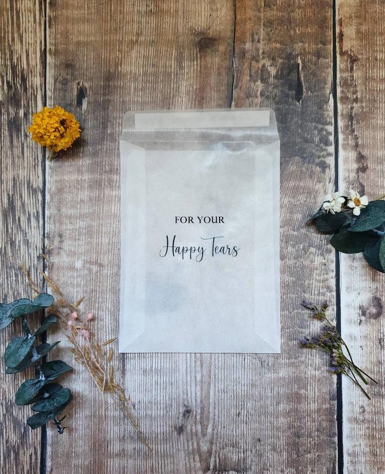 For your Happy tears Biodegradable bag biodegradable Peel and Seal wedding image 1