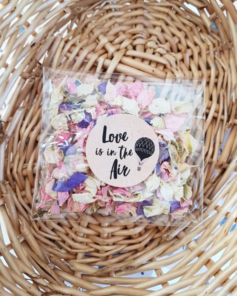 Wedding Confetti Throwing bags Ivory natural petal confetti Etsy