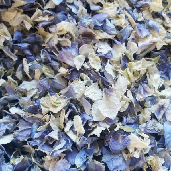 Altblau und Elfenbein Blütenblätter Mischung | Natürliches Konfetti | Getrocknete Blumen Konfetti | Blütenblatt -Biologisch abbaubar | Blaue Hochzeit Konfetti werfen