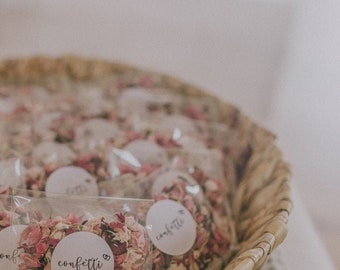 Wedding Dried flower packs - natural petal confetti - eco friendly flower biodegradable confetti - Confetti stickers