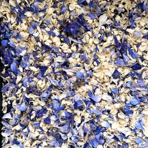 1 liter biologisch afbreekbaar blauw en jasmijnbloembloembladmix, jasmijn - romantisch, klassiek, nautisch, traditionele bruiloft - biologisch afbreekbaar