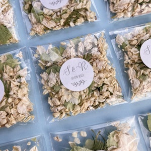 Biodegradable Personalised Wedding Real Flower Petal Confetti Pack - Botanical design - Jasmine Range