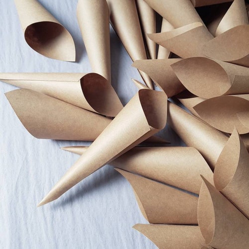 Kraft Rolled Wedding Confetti Cones Etsy UK