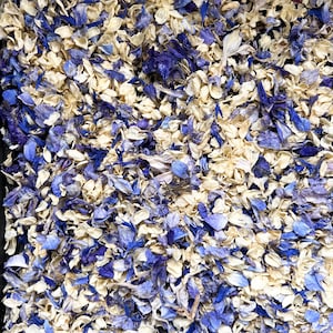 1 litro di mix di petali di fiori secchi reali blu royal ombre