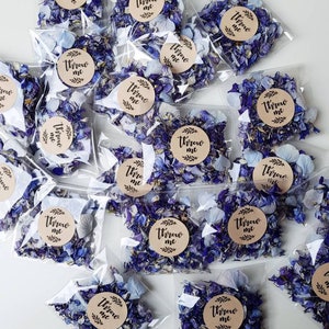 Biodegradable Blue Ombre Wedding Confetti Throwing  bags - natural petal confetti- blue biodegradable confetti
