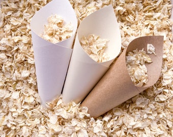 Real Dried Flower Petal Confetti - Dried Flower Ivory Petal confetti - Natural, Classic Wedding Confetti