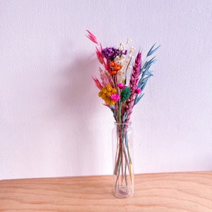 Tiny The Happy Dried Flower Bouquet - Colourful Rainbow Decor for Home, Boho Housewarming Gift, LQBTQ+ Pride, Wedding