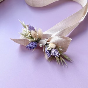 Getrocknete Blumen Hundehalsband für natürliche und rustikale Hochzeiten, natürliche getrocknete Blumen Hundeschleife, Haustierzubehör für Hochzeit, rustikale Hochzeitsblume