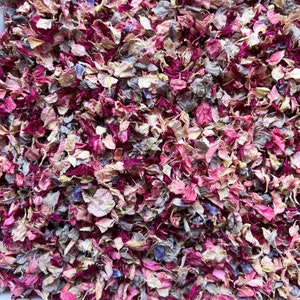 Real Dried Flower Petal mix - Flower Petal Confetti - Dusty Berry Pink Dried Flower Petal mix