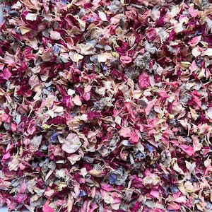 Real Dried Flower Petal mix - Flower Petal Confetti - Dusty Berry Pink Dried Flower Petal mix