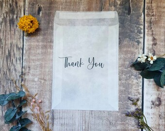 Thank you favour bag- GLASSINE Wedding favours- biodegradable - Peel and Seal - gifting, packaging, cookie bag