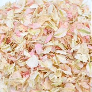 Pink & Ivory Wedding Confetti: Natural Dried Flower Petals
