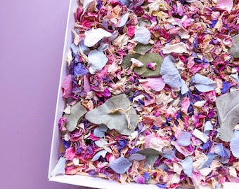 Mermaid Real Flower Petal Wedding Confetti -Dried and Freeze Flower Petal mix - Pink, Blue , Lilac, Green and Ivory Dried Flower Petal Mix