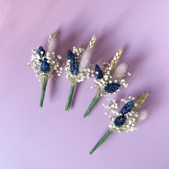 10 Fiori All'occhiello Artificiali Viola E Lavanda – Per Sposo, Testimoni, Matrimoni Ed Eventi - 3