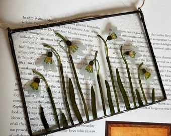 Snowdrop Flowers, January Birthday, Birth Month Flower, Window Decoration  Individually Hand Painted, Kiln Fired Stained Glass